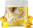 Bovine Colostrum Chews dodatek s probiotika pro Gut zdraví, nadýmání, imunitní podpora, kůže, růst vlasů a krása - ananasové aroma (60 Služení)