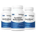 Fairhaven zdraví Fertilaid pro muže, MotilityBoost, a Countboost Combo 124; Plodnost doplňky pro muže 124; Muž plodnost dodatek s koncepcí pro něj Prenatal vitamin