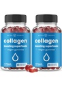 NutraChamps Kolagen Zvýšení gumy, Kolagen Booster Gummy pro přírodní kolagen výroba, Vegan Pectin doplňky Žvýkačky pro ženy a muže, 60 Peach Gummies (Balení 2)