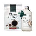 Natural Force Organic Clean Coffee + krémová vanilka MCT Oil Bundle - ochucené MCT Creamer & Mold & Mycotoxin Free Coffee - Non- GMO, Keto, Paleo, a Vegan - 12 Oz Bag a 16 Oz skleněná láhev