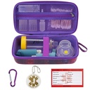 MGZNMTY Cestovní pouzdro Kompatibilní s Asthma Inhaler Spacer pro dospělé a děti, Masky, Držák Inhaler s Asthma Alert Tag a lékařské karty, Karabina (pouze případ) (Galaxy)