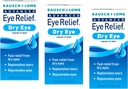 Bausch + Lomb Advanced Eye Relief, Lubricant Eye Drops for Dry Eyes, Moisturizing & Soothing, Obnovuje slzy pro rychlou úlevu, 0.5 Fl Oz