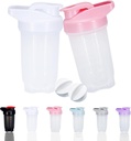 Třpytka Lahvička Protein Shakes Cup a 10- Ounce / 300ML Shaker Lahvička s Whisk Balls, Protein Shakers Lahvička Sada, Non- BPA plast (bílá + růžová (2PCS))