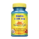 Biotin 2500mcg color 124; Zdravé vlasy, kůže, hřebíky a metabolismus Support colum124; Non- GMO colum124; 100 Zeleninové kapsle