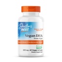Lékaři Best Vegan DHA od řas, podporuje mozek a kardiovaskulární zdraví, non-GMO, gluten zdarma, Soy zdarma, Vegan 60 Veggie Softgels