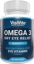 Omega 3 Suché oční doplňky s EPA a DHA - VisiVite Dry Eye Relief Utěsnění + Oční vitaminy pro suché oči s Omega 3 Dodatek - Suché oční vitamíny Vyrobeno s Omega 3 Fish Oil - 60 Softgels.