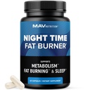 Night Time Hořák tuků pro podporu hubnutí & Spánková pomoc 124; Suppressant, Carb Blocker, Nighttime Metabolismus Booster pro žaludek tuk Burner & Night Shred s melatonin 124; Non- GMO, Vegan 60ct