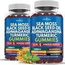 Sea Moss Gummies, Sea Moss, Black Seed, Ashwagandha, Turmeric, Manuka Honey, ACV, Dandelion, Black Pepper, Burdock, Bladderwrack, Vegan - 120 Počet