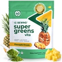 Nejlepší Ochutnávání Super Zelený Powder s 40 + Superfoods - Delicious Daily Green Powder s vitaminem B12, zinek, vitamín C, hořčík & vápník - Zelená šťáva Superfoods Mix - Ananas Flavor