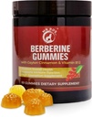 Premium Berberine Gummies 1500mg - Sugar- Free Metabolism Support with Ceylon Cinnamon, Chrom, Magnesium, Zinek & B12-60 Count