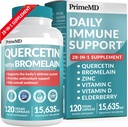 28- in-1 Quercetin s doplňkem Bromelain pro denní podporu imunitní obrany - Quercetin s vitaminem C a zinkem pro dospělé obohacený vitaminem D a Elderberry (120ct)