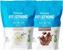 Evoluce Advance Nutrition Fit & Strong - čistý syrovátkový proteinový prášek s BCAA, přírodní flavor - 2 litry (Vanilla) + Fit & Strong - čistý syrovátkový protein prášek s BCAA - 2 litry (čokoláda)