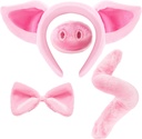 Spooktacular Creations Pink Pig Dalmatské kostýmy Sada s ušima Ocas a motýlek, Zvířecí kosmetické doplňky pro Unisex