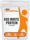 BulkSupplements.com Vegg White Protein Powder - Vegg White Powder, Lactosa Free Protein - Neochucený & mléčné výrobky Free, 30g per Serving, 1kg (2,2 kg) (balení po 1)