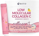 BOTO Nízký kolagen C - Korean Beauty Kolagen Peptidy Práškový dodatek s hyaluronickou kyselinou a vitamínem pro kůži vlasový hřebík kloub, Lemon ochucený - na 3 měsíce - 90 balení