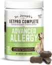 VetPro Pokročilá alergie a Itch podpora pro psy - Podporuje sezónní alergie, Itchy Skin, & Imunity - Vylepšený s lososovým olejem, Probiotika & Colostrum pro alergie, imunitní podpora, & Gut zdraví