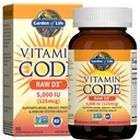 Zahrada života Vitamin D3 5000 IU, Surové celé potraviny doplňky s Chlorella, Ovoce, Veggie & Probiotika pro kosti a imunitní zdraví, 60 Vegetariánské kapsle