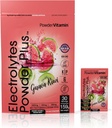 PowderVitamin Electrolytes Powder Plus, Keto, Guava Kiwi, Nulový cukr, 1000mg draslík, 120mg vápníku, 120mg hořčíku, non- GMO, Nulové kalorie, 30 Hydratační balíčky