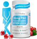 5 v 1 Cranberry dodatek pro ženy, 36mg PAC 100% Soluble D- mannose Dandelion Herb Mulberry Uva Ursi Leaf Natural Urinary Tract Health Support, Cranberry pilulky UTIs Prevence 90 Caps