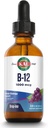 KAL B12 1000 mcg DropIns, High Absorption Liquid B12 Vitamin, zdravé energetické doplňky pro metabolismus, srdce zdraví, Nerve, Red Blood Cell Support, Natural Grape Flavor B12 Drops, 196 Servings, 2oz