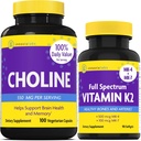 InnovixLabs Cholin & Vitamin K2 Bundle Cholin Bitartate 550mg (100 tobolek) Podporuje paměť, nálada, zdraví mozku a posílení vědomí. *