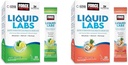 Balení FORCE FACTOR Liquid Labs Electrolytes Powder, Hydratační balíčky pro výrobu elektrolytové vody s vitamíny, minerály a antioxidanty. Lemon-Lime Flavor + Tropické ovoce Flavor, 40 Stick Balení