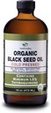 Organic Black Seed Oil - USDA Certified Cold Pressed Glass Bottle Over 1.5% Thymoquinone 3X force Turkian Black Cumin Nigella Sativa non-GMO 100% Pure Blackseed Oil (32oz Glass (2X16) Bottle)