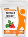 BulkSupplements.com Acerola Cherry Extract Powder - přírodní vitamín C dodatek, Acerola Cherry Powder - Vegan & gluten zdarma, 500 mg na servírování, 1kg (2,2 lbs) (balení po 1)