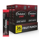 Pedialyte Sport Electrolyte Powder, Rychlá hydratace s 5 klíčovými elektrolyty pro podporu svalů před, během, & Po cvičení, ovocný punč, 0.49 Oz Sachets 6 Počet (balení po 6)