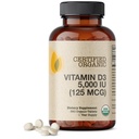 Futurebiotika Vitamin D3 5000 IU (125 MCG), USDA Certified Organic Vitamin D Dodatek, 360 Tablety