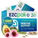EZC Pak 5- den imunní systém Booster s Echinacea, Vitamin C, Zinek & Vitamin D - Tapetovaný doplněk imunitní podpory pro dospělé - Podporuje imunitu, snadné cestování - Supplement Pack - (Balení 2)