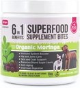6 v 1 Superfood Dog Dodatek s organickým Moringa 124; Léky pro imunitní systém a celkové zdraví 124; Domácí zvířata všechny přírodní multivitamíny - 90 Žvýkačky