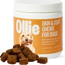 Ollie Dog Skin & Coat Supplement, Povrch podrážděná pleť, Promotes Zdravé & Shiny Fur & Coat, 60 Počet Appx.