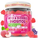 Inositol Gummies pro ženy + Chasteberry, Myo- Inositol & D- Chiro Inositol 2000mg + 50mg Ideal 40: 1 Poměr s methylovaným B12 & Folát, Cholin, Magnesium, Vitamin D3 pro celkové zdraví, Balení 2