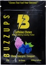 BuzzUps Caffeine Gummies - 100mg Caffeine per Gummy, Buzzin Berry Flavor, Energy Boost pro sport, Gaming, Běhání, Cyklistika, Zaměření, Vytrvalost dodatek (10 Gummies, 1 Pack)
