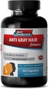 Eliminate Grey Hair - Anti Gray Hair Natural Formule pro muže a ženy - Biotin dodatek - Anti Gray Hair Dodatek, Bylinné Šedé vlasy Reversal, Reverse Gray Hair Darkening Dodatek, 1B 60 Caps