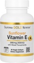 California Gold Nutrition Slunečnicový vitamin E se smíšenými tokoferoly, 400 IU, 90 Veggie Softgels