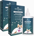 NOVEHA Pet Ušní kapky s 1% hydrokortizonu CLAS124; Ušní čistič pro psy a kočky pro nahromadění Earwax, No- Sting Formule, Calms Itch & Reduces Painful Uar Infektions 60ml (60ml (Balení po 2))