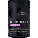 Sportovní výzkum ® Vitamin B-Complex - Plné spektrum B vitaminů s methylovaným B12 & folátem - Gluten zdarma · Plant- based · non-GMO · Vegan- Friendly Formule - 120 Veggie Softgels