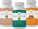 PURE ORIGINAL INGREDIENTS Horse Chestnut, Boswellia, a Turmeric Capsule Bundle, 100 Kapsle Každý, Vždy čisté, Žádné přídatné látky nebo Fillers