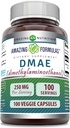 Amazing Applicas DMAE dodatek 124; 250 Mg CLANE124; Veggie kapsle 124; Non-GMO CLANE124; gluten-Free CLANE124; Made in USA (1 balení, 100 Počet)