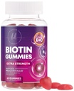 Vlasové vitamíny Gummy s Biotin 5000 mcg - Podpora růstu vlasů s vitamíny E & C pro tlustší, silnější a krásné vlasy - Vlasy kůže a hřebíky Vitamin pro ženy, Non- GMO, Lepek zdarma - 60 Gumy