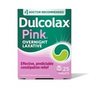 Dulcolax Pink Stimulant Laxative Tablety, noční laxativní, Předvídatelná a účinná zácpa Relief, Relieves Napětí & Bloating, Bisacodylum 5 mg, 25 Počet