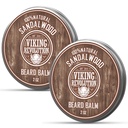 Viking Revolution Sandalwood Beard Balm - Beard Butter with Argan Oil, Beard Softtener for Men with Jojoba Oil - Beard Moisturizer for Men with Beeswax - Beard Wax for Men (2oz, 2 Pack)