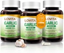 Lovita Odorless Česnek Kapsle, 5000mg Čerstvý česnek Ekvivalentní, 1.25% Allicin Extract, Podporuje srdce, krevní tlak, Cholesterol & imunitní systém, Non- GMO, gluten- Free, 180 Vegan Kapsle