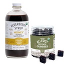 Bylinné doplňky Sirup & Gummies Bundle - A 16oz Láhev Elderberry Sirup s medem & 7oz Original Elderberry Gummies Made from Only Organic Ingredients in The USA