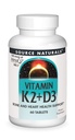 Zdroj Natural Vitamin K2 + D3 Kostní a srdeční zdravotní komplex - 400 IU Vitamin D3 & 100 mcg Vitamin K2 (MK-7) s vápníkem - 60 Tablety