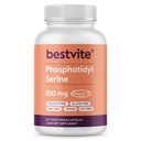 BESTVITE Fosfatidylserine 100mg na kapsli (120 Vegetariánských kapslí) s Sharp- PS ® Green - Patentované a klinicky testované - Stearate Free - Soy Free - Gluten Free - Vegan - Non GMO