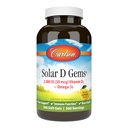 Carlson - Solar D Gems, Vitamin D3 a Omega-3 dodatek, 2000 IU (50 mcg) Vitamin D3, 115 mg Omega-3s EPA a DHA dodatek, Wild Caught, Udržitelně sourced, Lemon, 360 Softgels