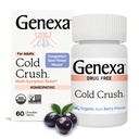 Genexa Cold Crush CLAS124; Multi- Symptom Cough & Cold Relief pro dospělé 124; Delicious Organic Acai Berry Flavor CLAS124; Certified Organic & Non- GMO CLAS124; Homeopatic Remedy Made Clean CLAS124; 60 Žvýkací tablety